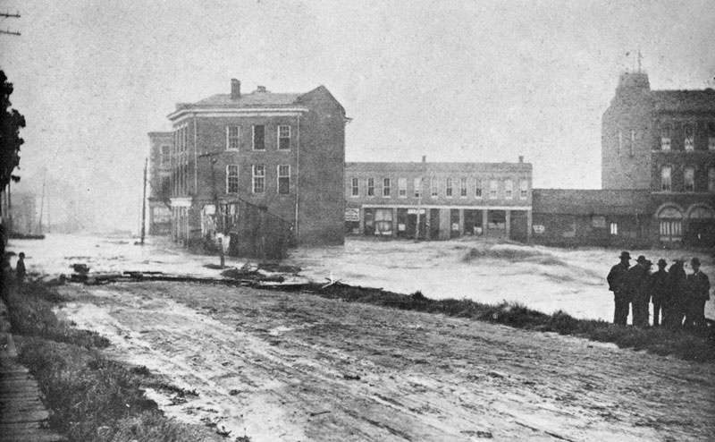 1909 Flood - Bridge area from Mill street North