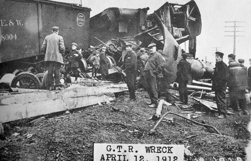 wreck on the grand trunk railway at port hope april 12 1912